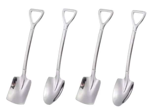 **CUTE**   4 x Shovel Spoons for dessert / coffee (versatile)