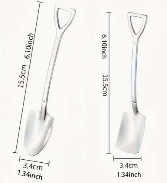 **CUTE**   4 x Shovel Spoons for dessert / coffee (versatile)
