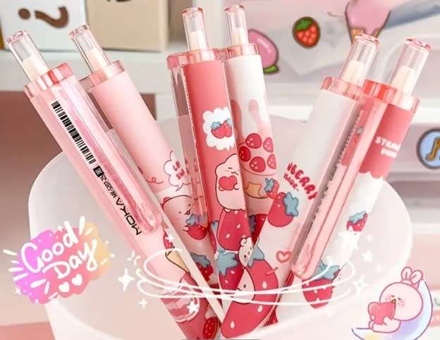 6 PIECE - Cute Gel Pens - Ideal for school / art