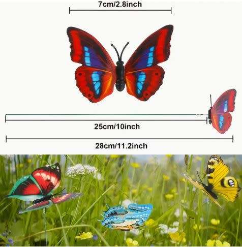 10-Pack Whimsical Butterfly Garden Stakes