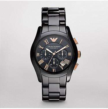 New Emporio Armani Ceramica 2-Tone Chronograph Womens Watch