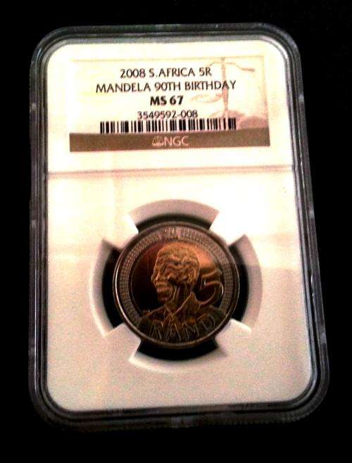 MS67 Mandela R5 Coin 2008 NGC Graded