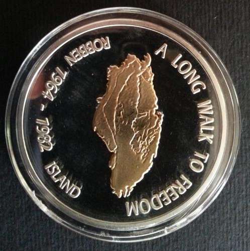 Long walk to freedom 1964-1982 Robben Island signed Silver & Gold plated coin