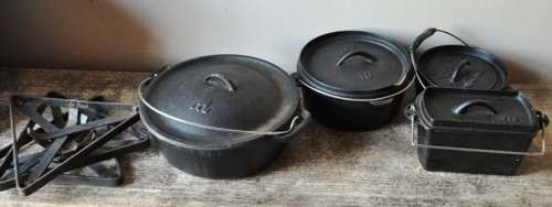 Cast Iron Megamaster & OZtrial Pots - Lot