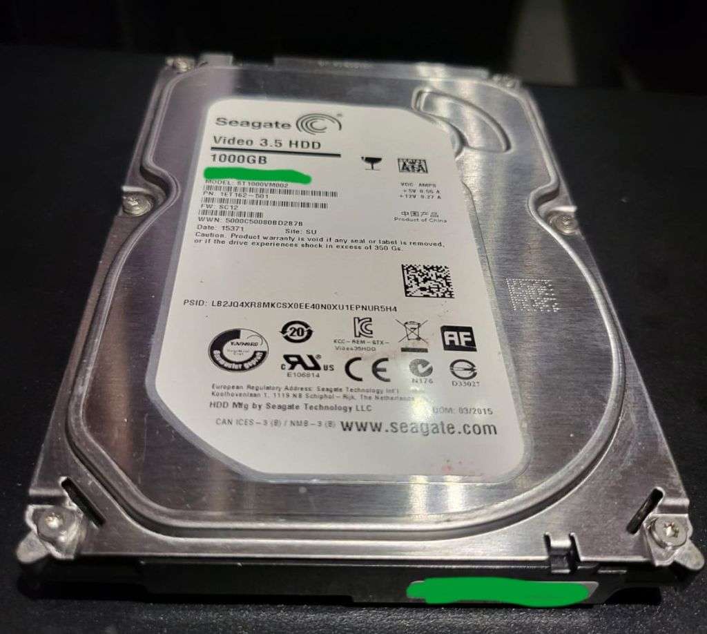 1TB Seagate 3.5` Video Hard Drive (100% Working)