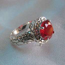 RED QUARTZ CZ RING