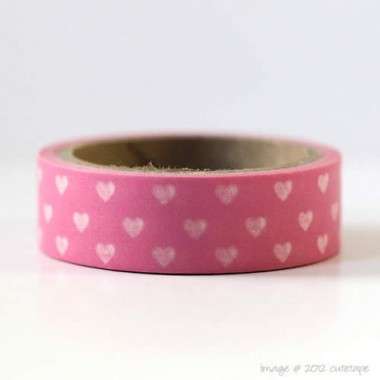 Pink with White Hearts Washi Tape