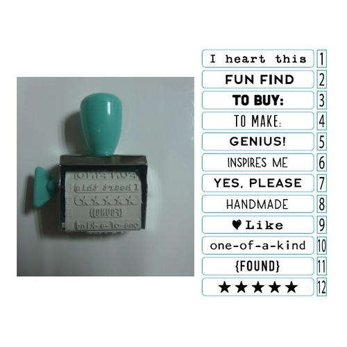 Roller Stamp with 12 Phrases - I heart this