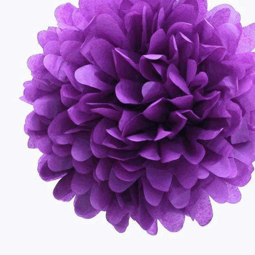 Tissue Paper Pom Poms - Dark Purple 24cm