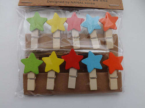 Colourful Star Pegs Set