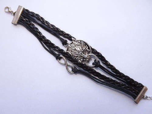 Black Wolf/Infinity Bracelet