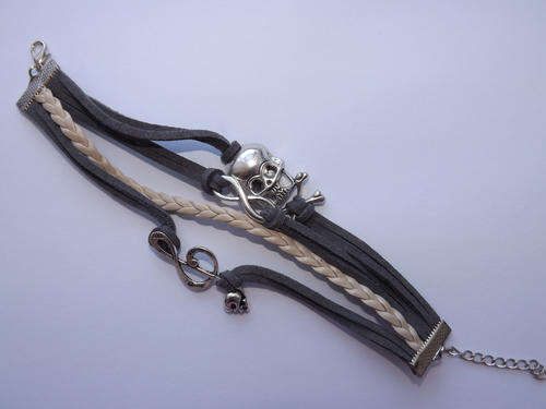 Grey Skull/Music/Infinity Bracelet