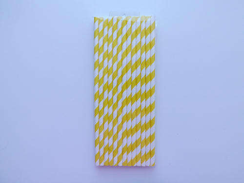 Paper Straws - Yellow Striped