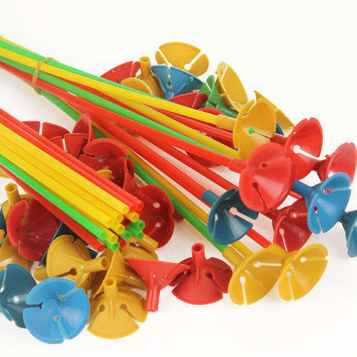 Plastic Balloon Holder Sticks - Assorted Colours