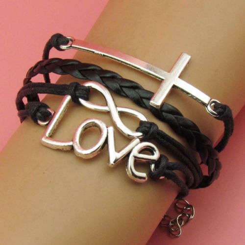 Infinity Bracelet - Black - Love
