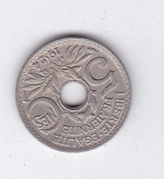 FRANCE 5 CENTS 1925 EXTRA FINE