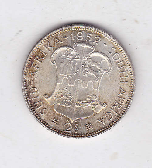 SOUTH AFRICA 2 SHILLINGS 1952 UNC