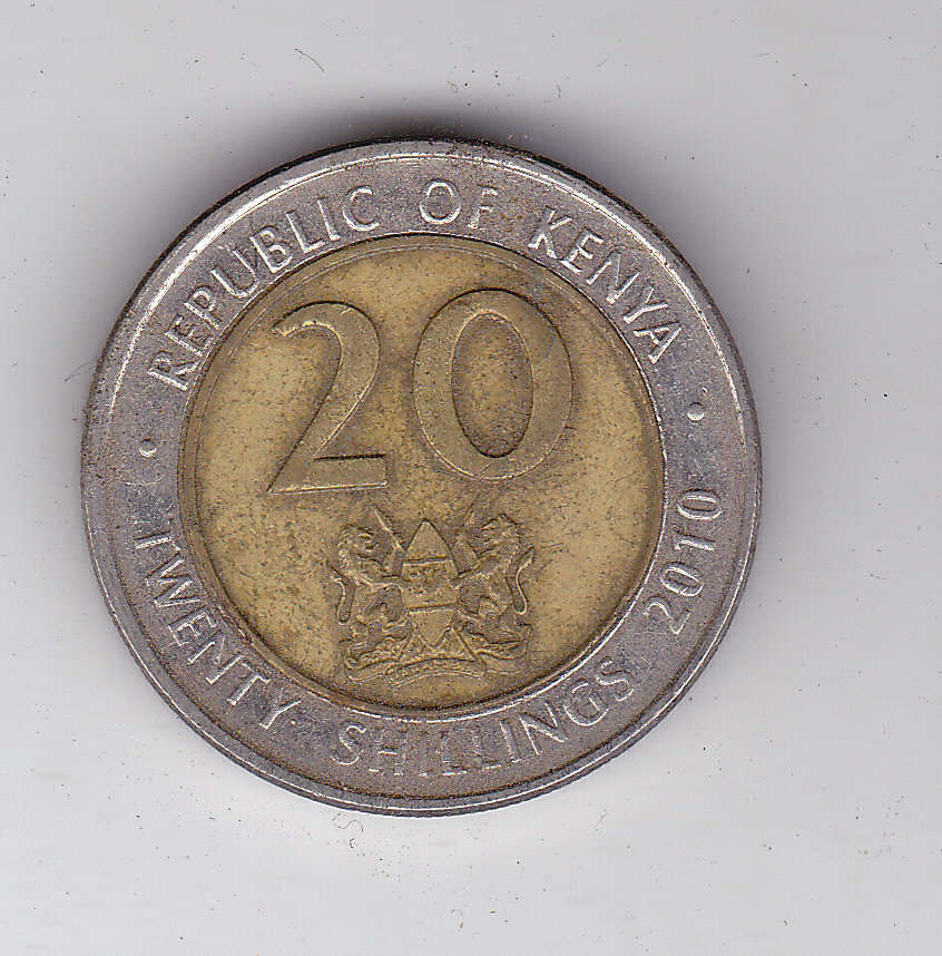 KENYA 20 SHILLINGS BI METAL 2010