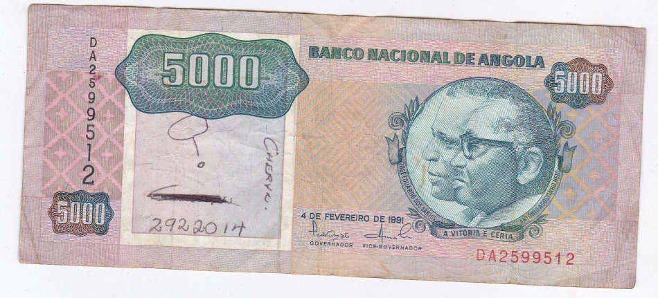 ANGOLA 5000 KWANZAS 1991