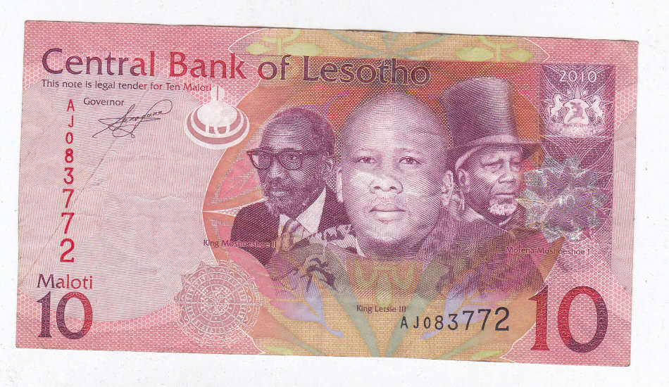 LESOTHO 10 LOTHI 2010