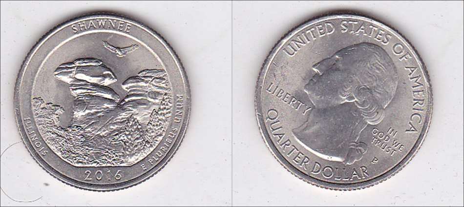 USA QUARTER SHAWNEE 2016 EXTRA FINE