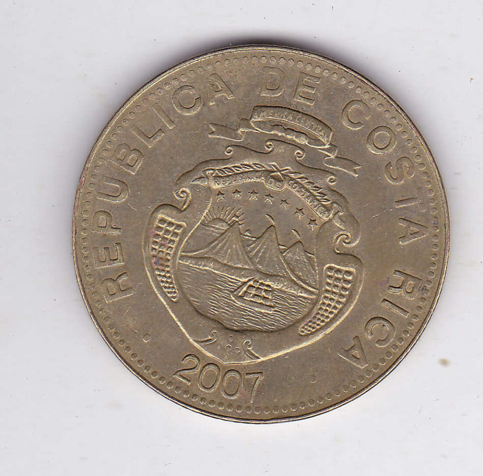 COTA RICA 500 COLONES 2007 EF FACE VALUE R12