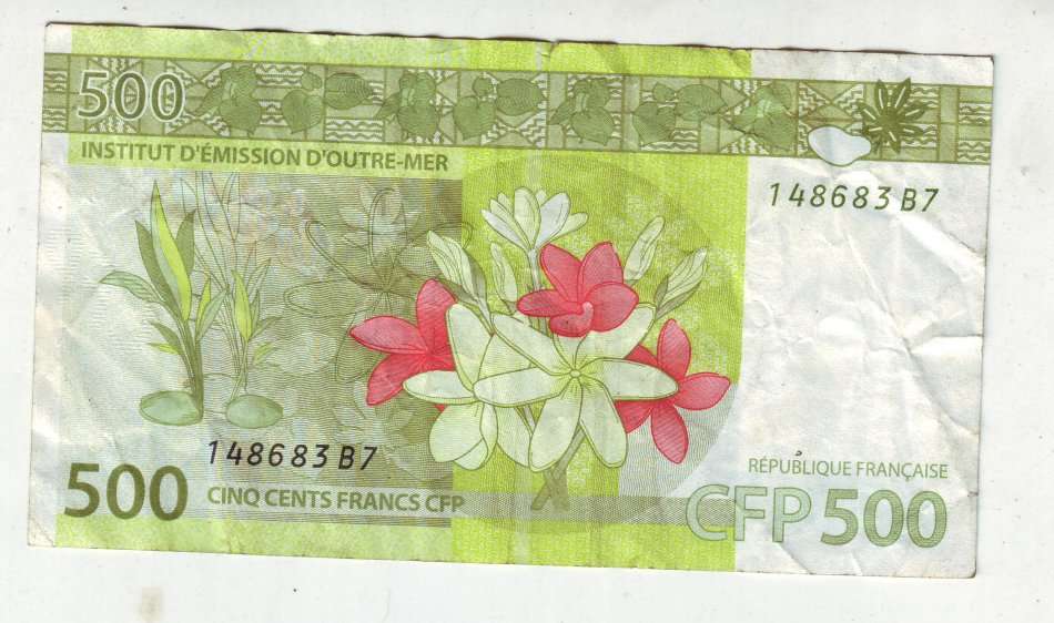 FRENCH PACIFIC STATES 500 FRANCS NEW SERIES FV= R61.51