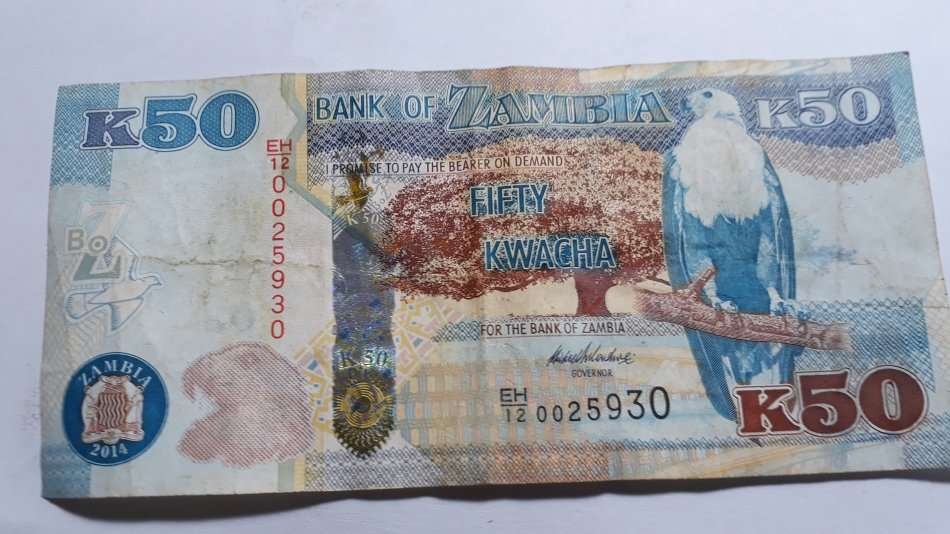ZAMBIA 50  KWACHA 50TH  INDEPENDENCE ANNIVERSERY 2014