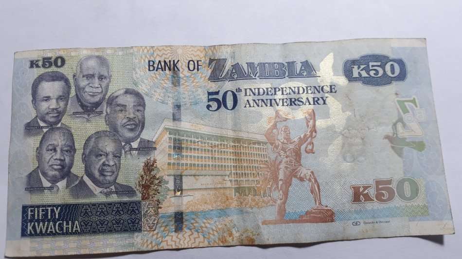 ZAMBIA 50  KWACHA 50TH  INDEPENDENCE ANNIVERSERY 2014