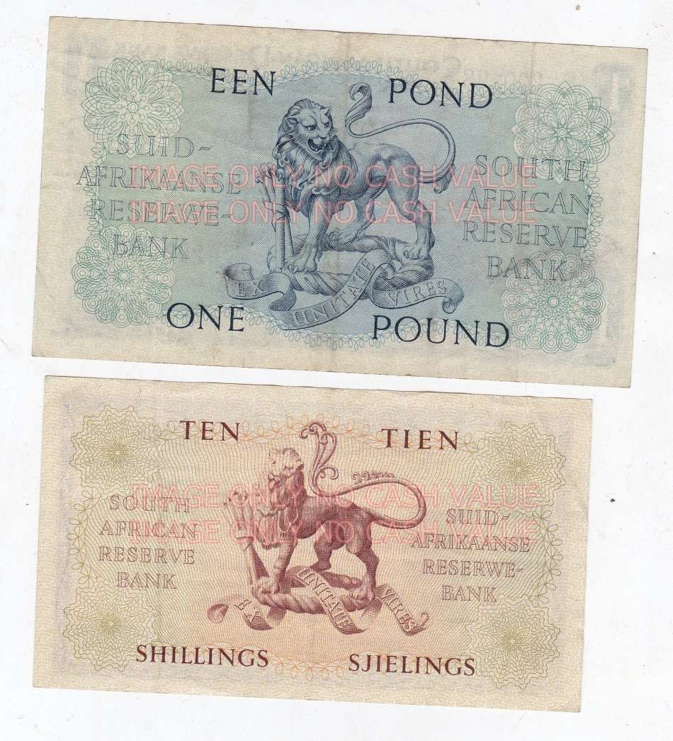 SETSOUTH AFRICA  10 SHILLINGS, POUND, 5 POUND AND 10 POUND DE KOCK VF-EF