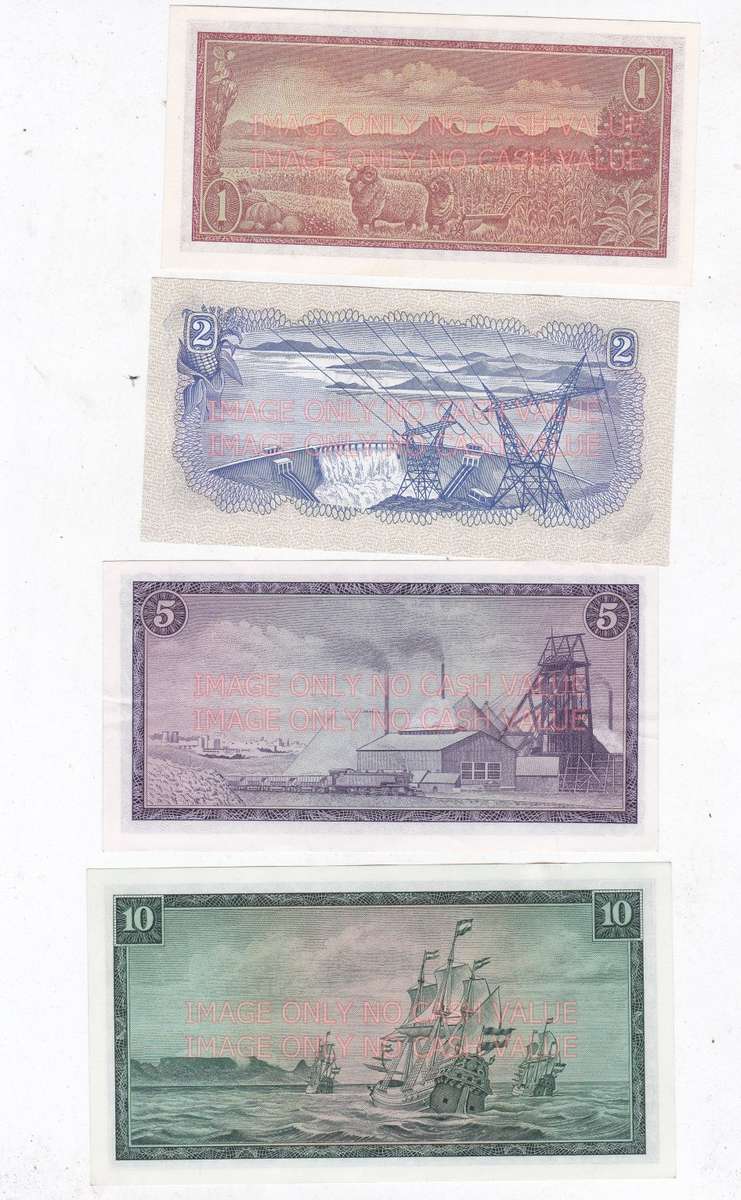 SOUTH AFRICA DE JONGH SET R1,R2,R5 & R10 EF-UNC