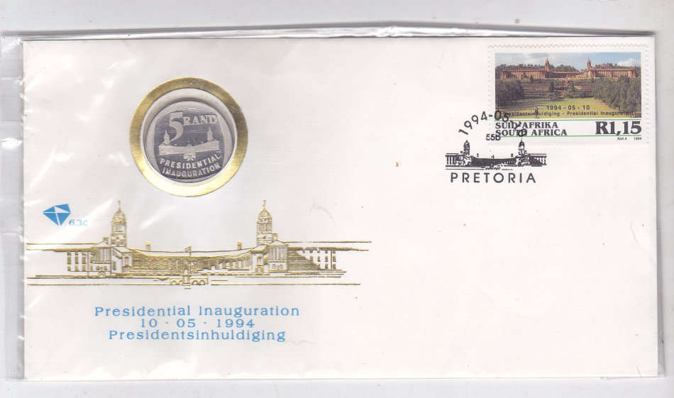 SOUTH AFRICA PRESIDENTIAL INAUGURATION PROOF R5 1994 FDC