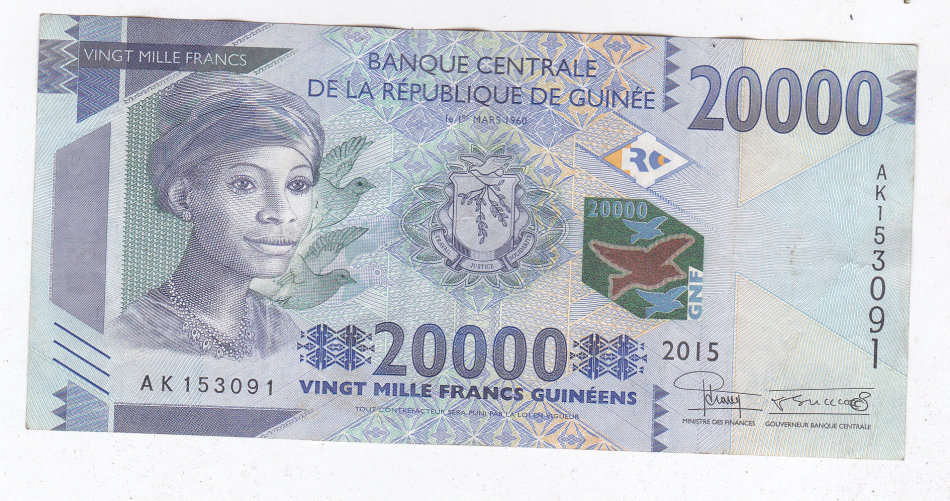 GUINEA 20 000 FRANCS 2015 HIGH GRADE FV=R31