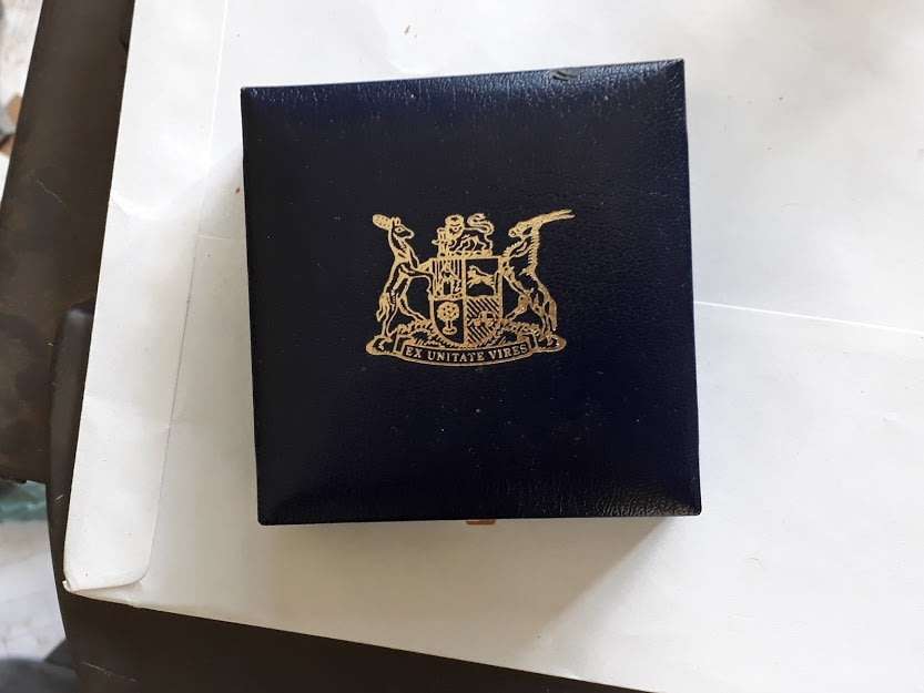 SOUTH AFRICA R1 PROOF 1986 JOHANNESBURG CENTENARY IN BOX