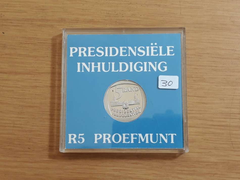 SOUTH AFRICA PROOF PRESIDENTIAL INAUGURATION R5 1994 FULL STEPS