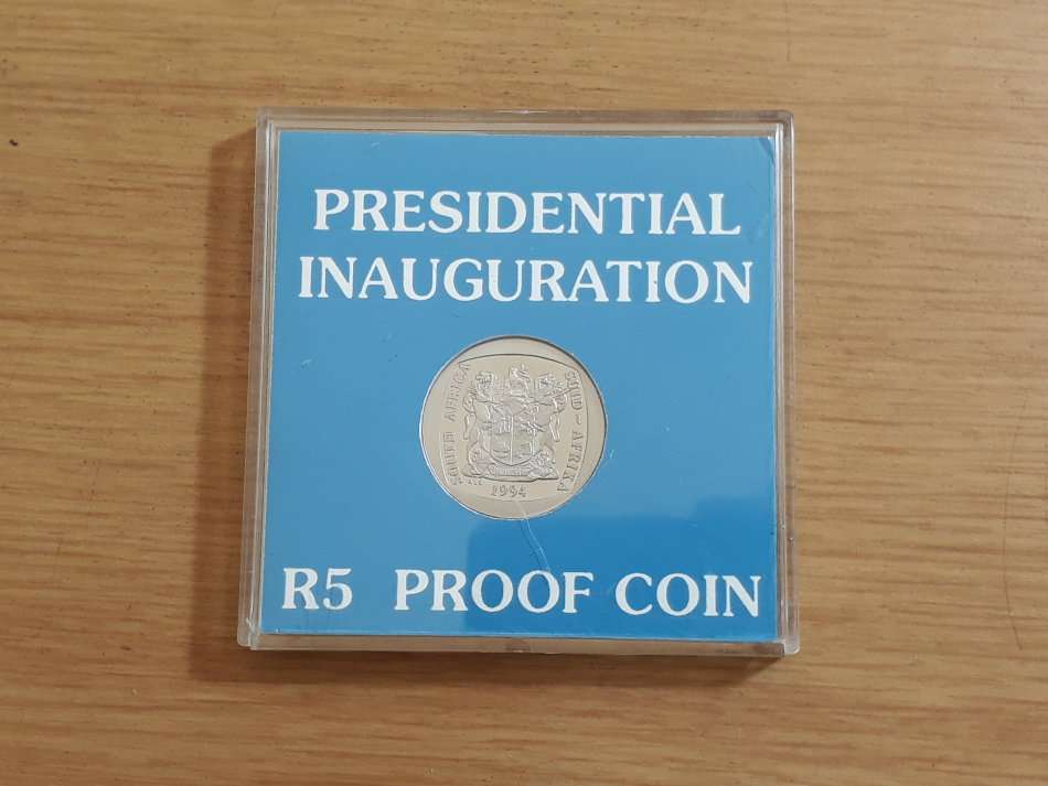 SOUTH AFRICA PROOF PRESIDENTIAL INAUGURATION R5 1994 FULL STEPS