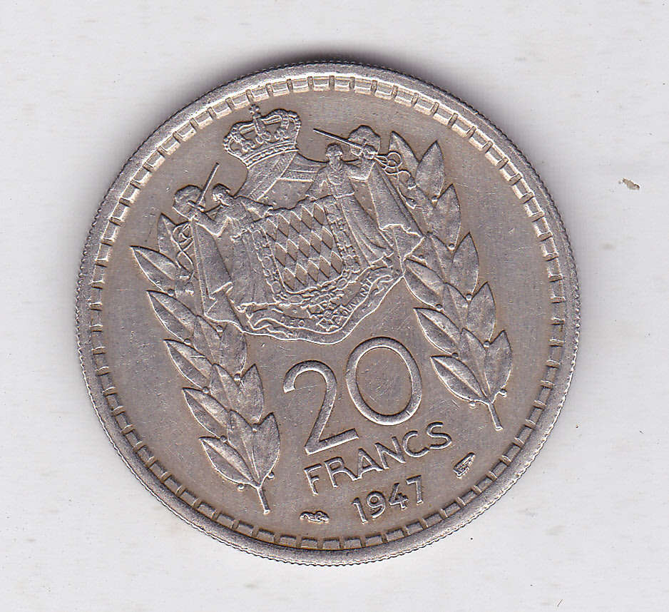 MONACO 20 FRANCS 1947