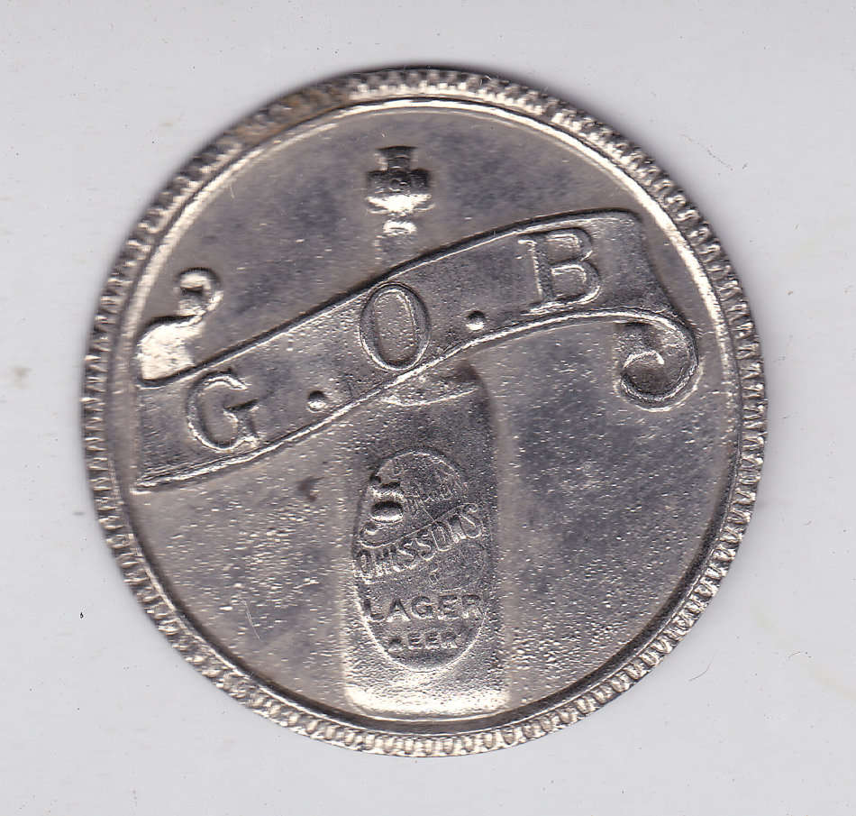 VINTAGE G.O.B (BREWERIES) OHLSSON'S LAGER BEER BADGE