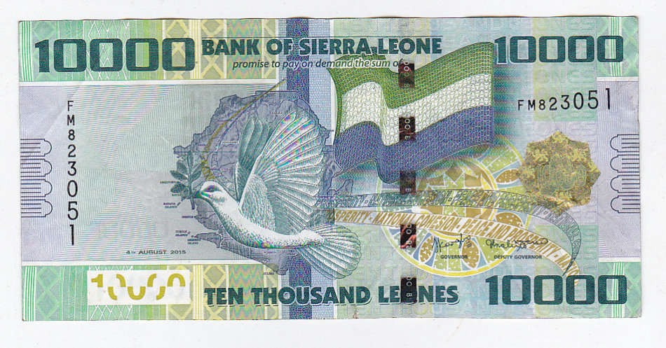 SIERRA LEONE 10000  LEONES 2015 PEACE FV=R16