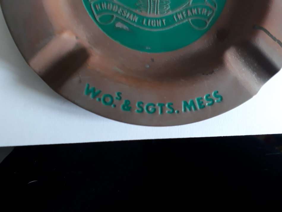 RHODESIA LIGHT INFANTRY COPPER ASHTRAY