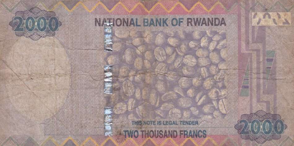 RWANDA 2000 FRANCS 2014 COFFEE BEANS FV=R32