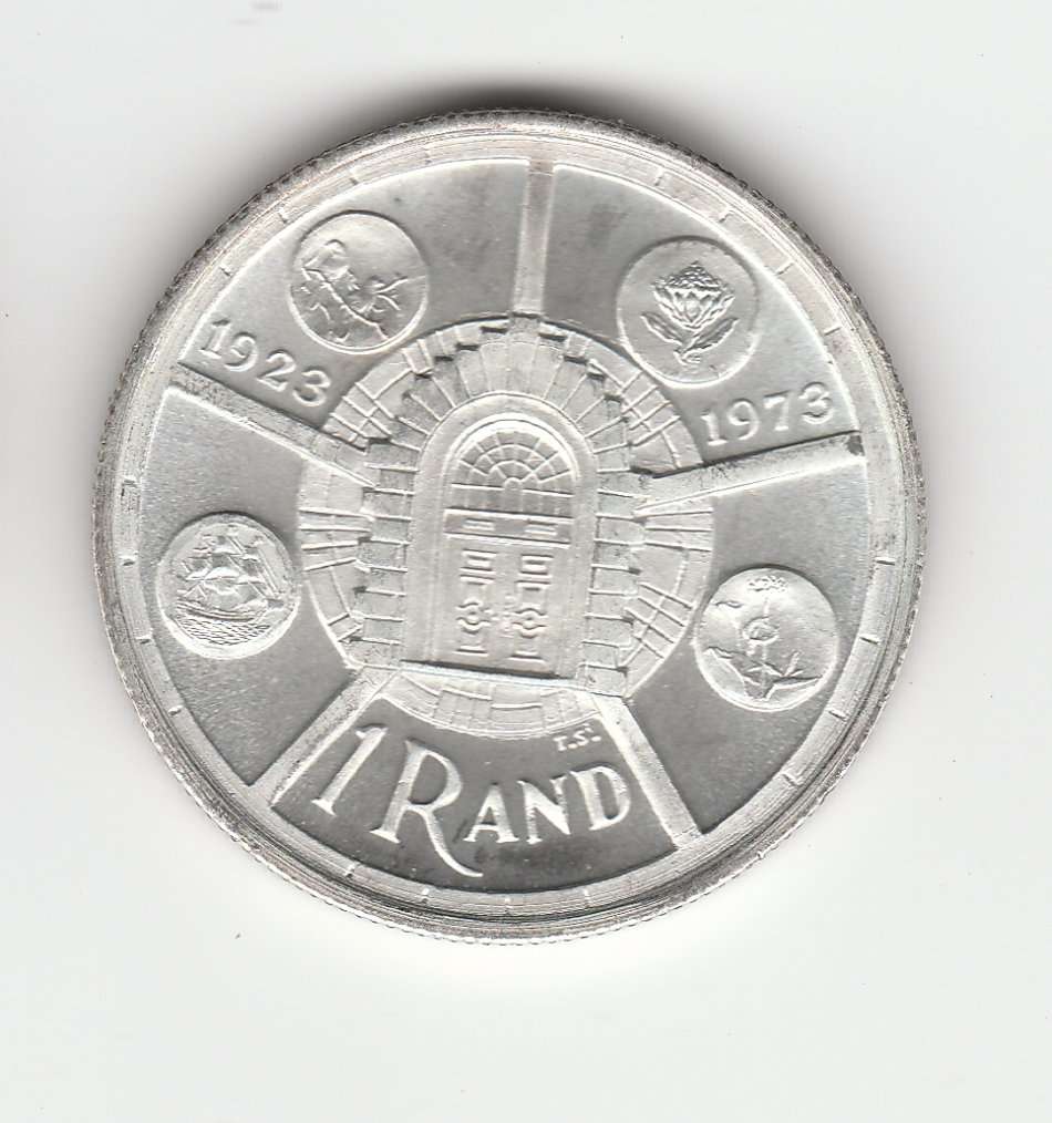 SOUTH AFRICA  R1 - 1974 COINAGE - SILVER IGH GRADE