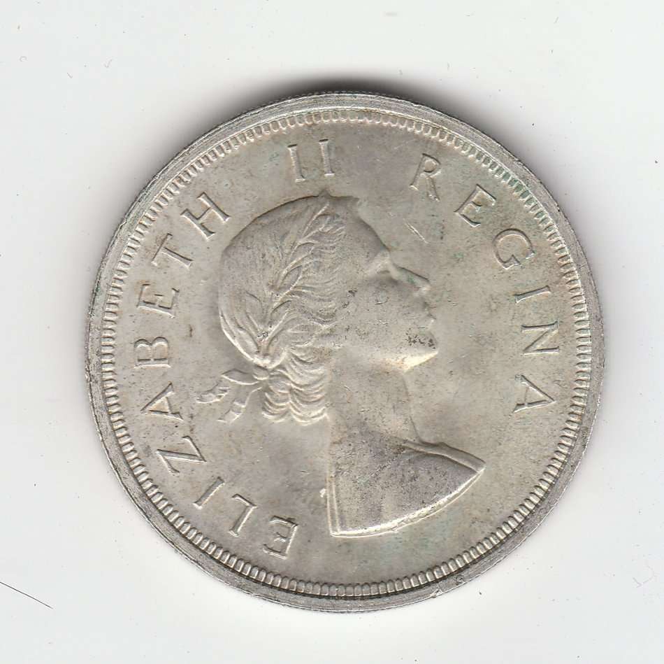 SOUTH AFRICA 5 SHILLINGS 1957 HIGH GRADE