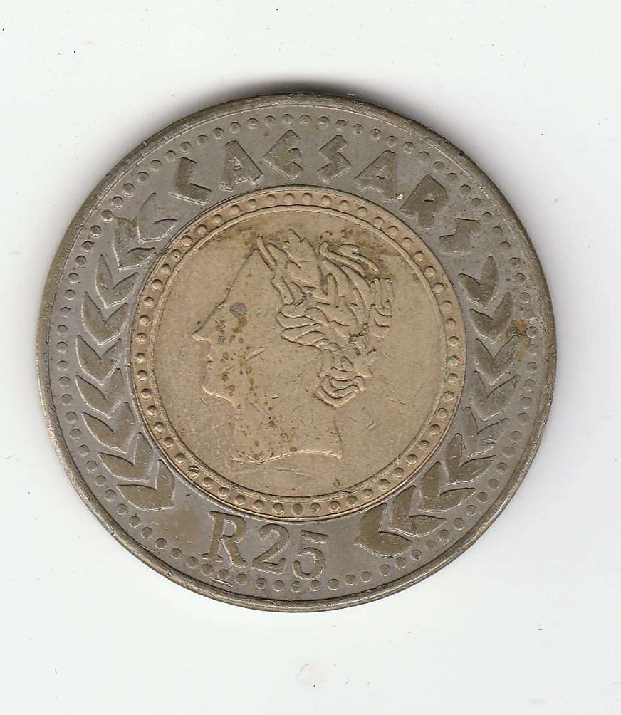 CAESARS CASINO R25 GAMBLING TOKEN BIMETAL
