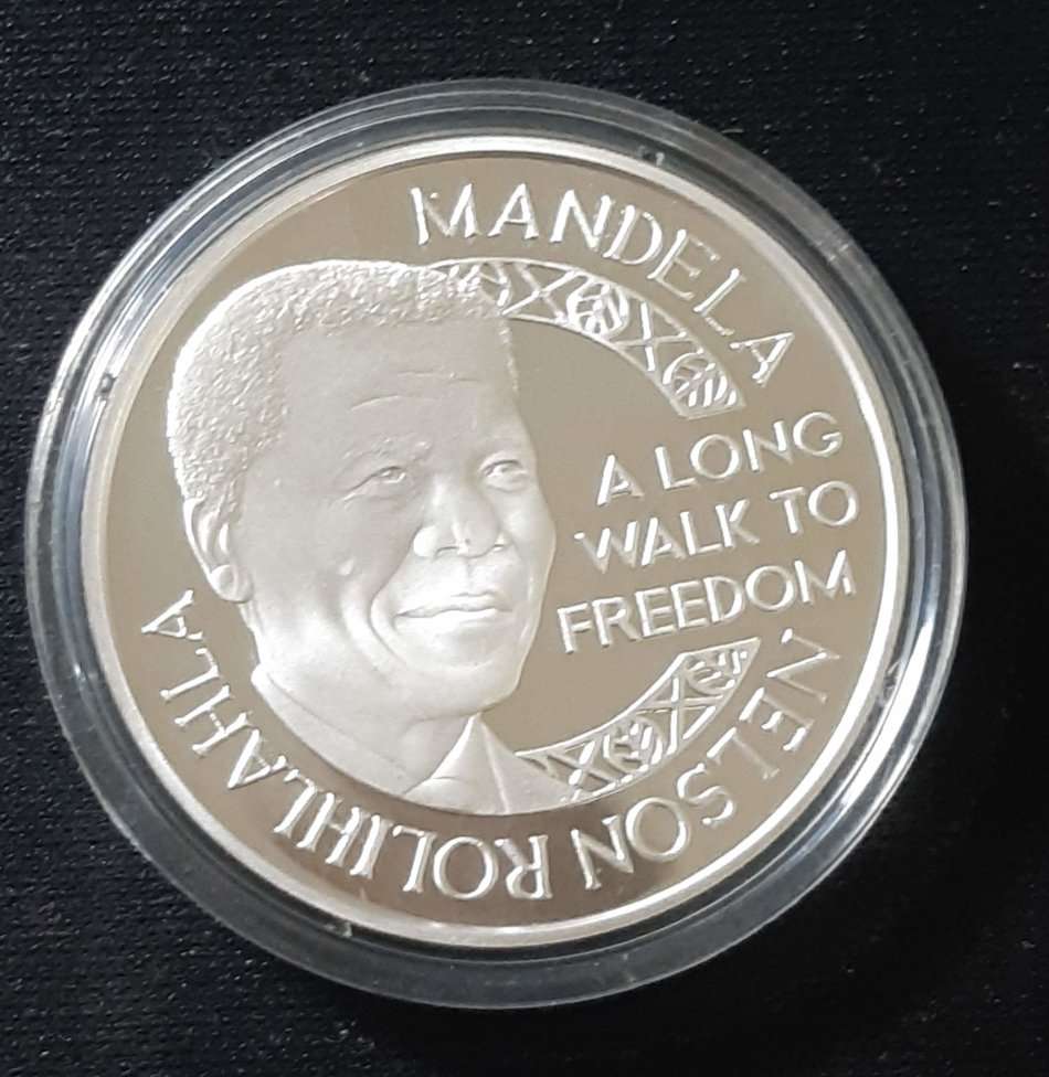 MANDELA SILVER NKOSI SIKELE AFRIKA .925 SILVER ENCAPSULATED COIN