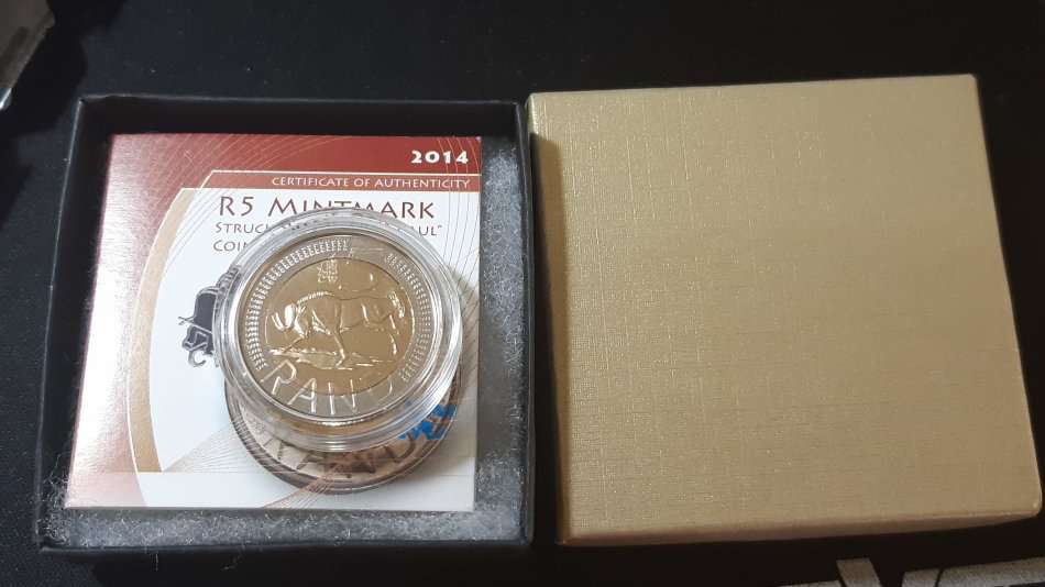 SOUTH AFRICA R5 OOM PAUL RS 2014 MINT MARK IN BOX WITH COA