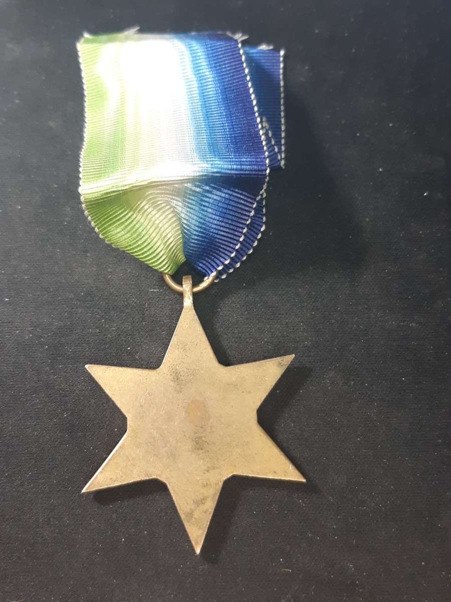 WWII ATLANTIC STAR FULL SIZE - WITH RIBBON -