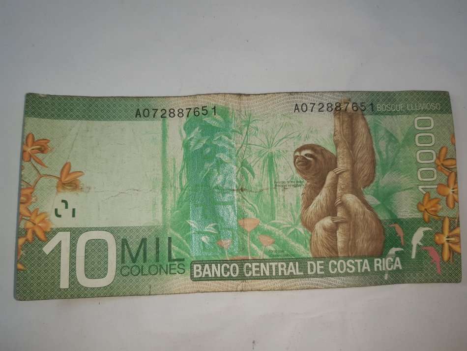 COSTA RICA 10 000 COLONES SLOTH - FV=R234