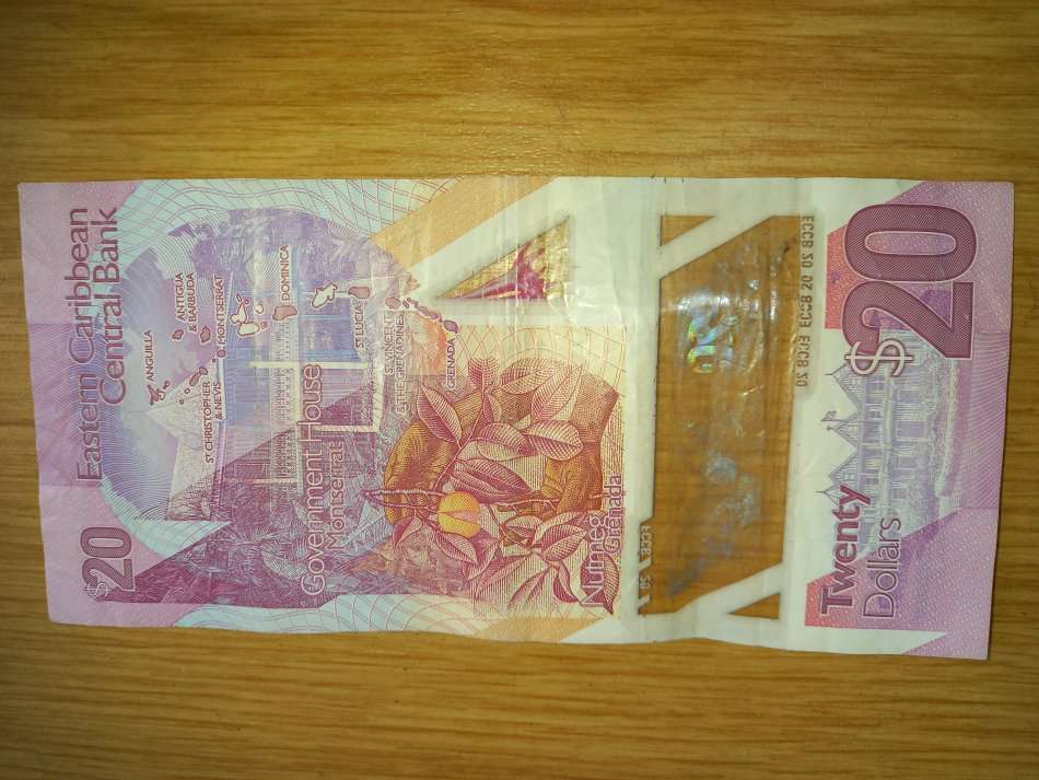 EASTERN CARIBBEAN STATES 20 DOLLARS NEW SERIES POLYMER MONTSERRAT