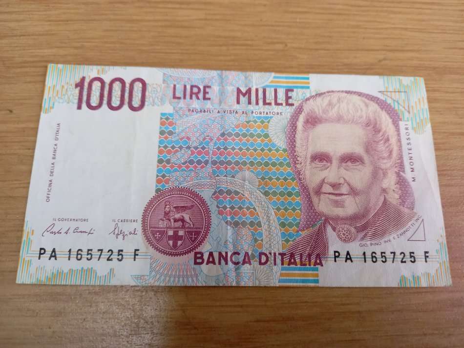 ITALY 1000 LIRA MONTESORI 1990